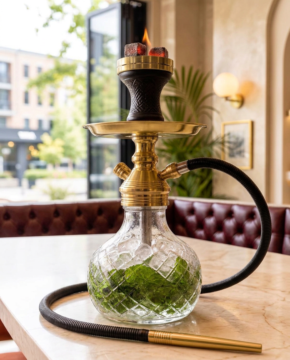 Fresh mint shisha flavor close-up
